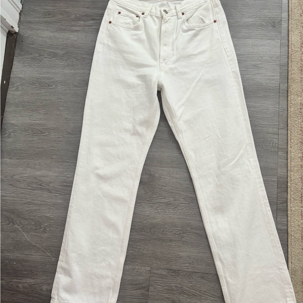 Zara Women's Straight Leg Jeans - White